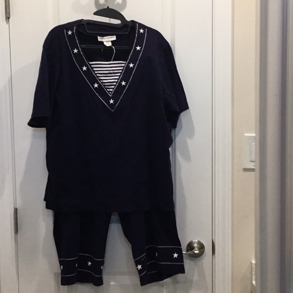 Cute Cathy Daniels Top and Bottoms set, size 1x